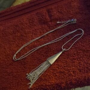Elegant Silver Tassel Necklace